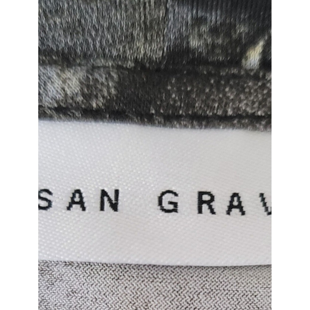 Susan Graver Liquid Knit Black & Gray Marble-Print Long Sleeve Top - Picture 10 of 13